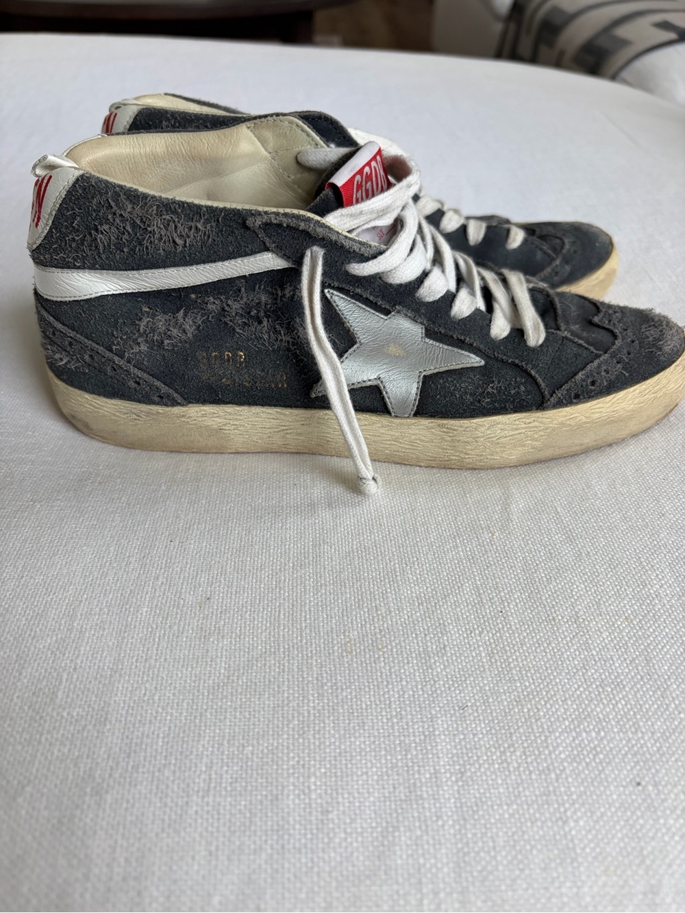 Golden Goose Grey Suede Mid Star Sneakers